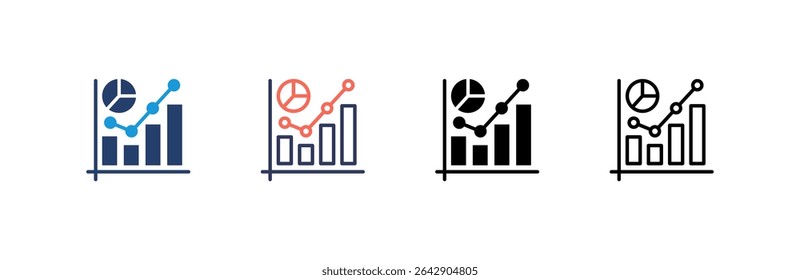 Statistics Icon set multiple style collection