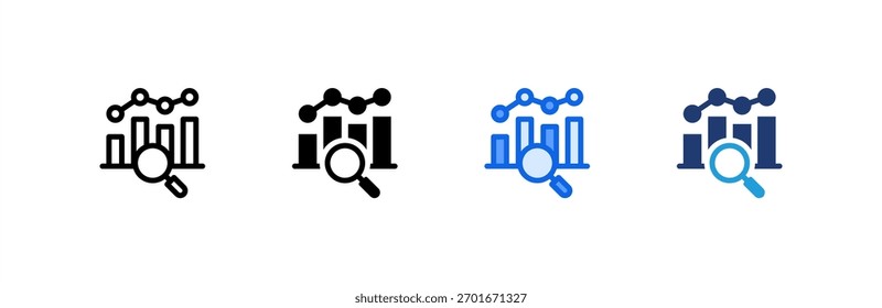 O ícone Estatísticas define várias coleções de estilos. Ilustração vetorial.