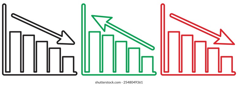 Statistics icon set on isolated background , vector illustration
