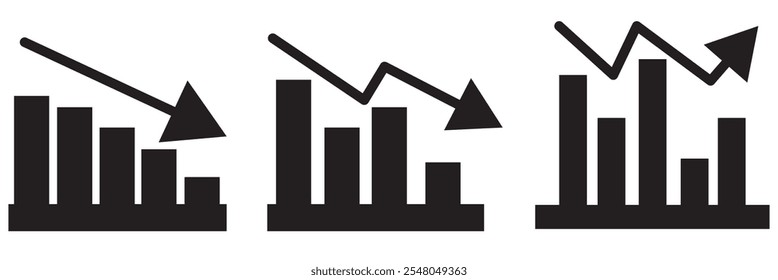Statistics icon set on isolated background , vector illustration