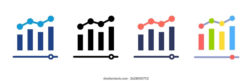 Statistik Symbol Blatt mehrere Stilkollektionen