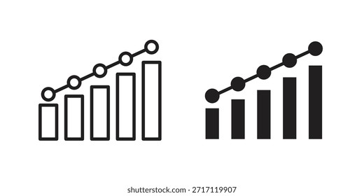 Statistics icon silhouette vector designs. Editable Strokes
