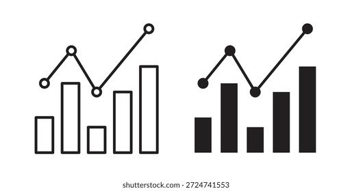 Statistics icon simple vectors in black, suitable for projects