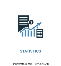 Icono de estadísticas en dos colores. Diseño de estilo creativo de la colección de marketing en línea. UX e UI. Icono de estadísticas perfectas de píxeles. Para diseño web, aplicaciones, software, uso de impresión.
