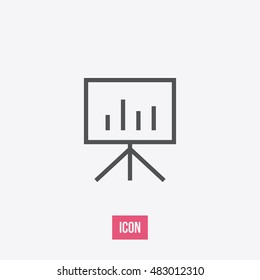 Statistics icon vector. Board clip art. Business Growing Chart Presentation.