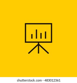 Statistics icon vector. Board clip art. Business Growing Chart Presentation.