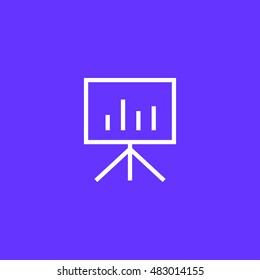 Statistics icon vector. Board clip art. Business Growing Chart Presentation.