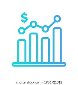 Statistics icon vector illustration in gradient style about marketing and growth for any projects, use for website mobile app presentation