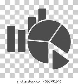 Statistics icon. Vector illustration style is flat iconic symbol, gray color, transparent background. Designed for web and software interfaces.
