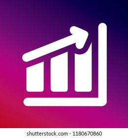 Statistics icon vector illustrator creative design purple and pink gradient background