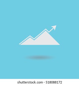 Statistics Icon vector isolated on blue background. Graph symbol for your design, logo, application, presentation