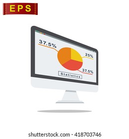 statistics icon, vector statistics icon, isolated seo icon
