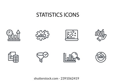 Statistics icon. vector.Editable stroke.linear style sign for use web design,logo.Symbol illustration.