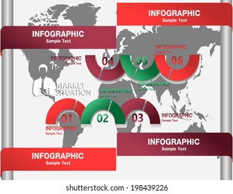 Statistics icons and charts set in flat design suitable for info graphics, presentations, web design, vector illustration