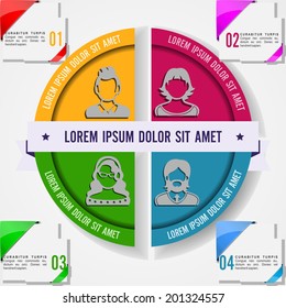 Statistics icons and charts set in flat design suitable for info graphics, presentations, web design, vector illustration