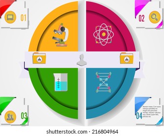 Statistics icons and charts set in flat design suitable for info graphics, presentations, web design, vector illustration