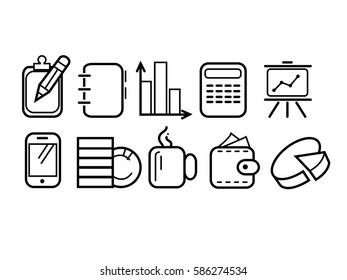 Statistics icons set