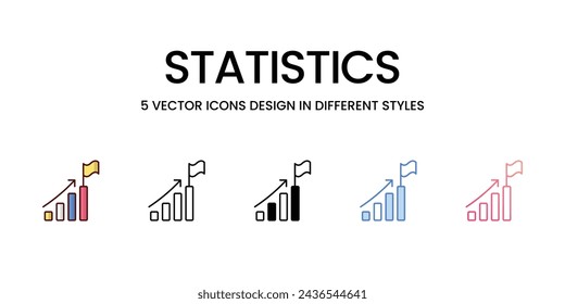 Statistics Icons set. Suitable for Web Page, Mobile App, UI, UX and GUI design, vector stock illustration