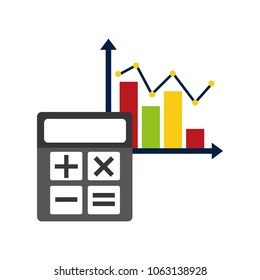 statistics infographic with calculator