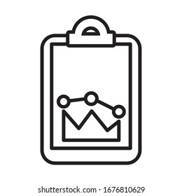 statistics infographic in clipboard line style vector illustration design