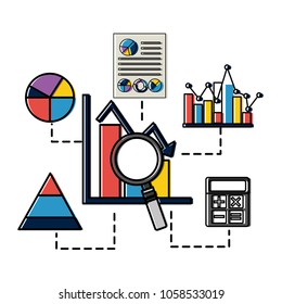 statistics infographic set icons