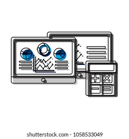 statistics infographic set icons