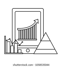 statistics infographic set icons