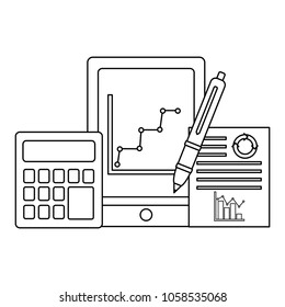 statistics infographic set icons
