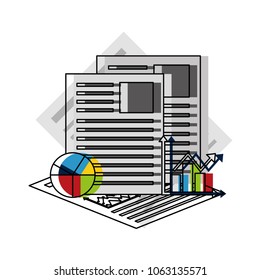 statistics and infographics set icons