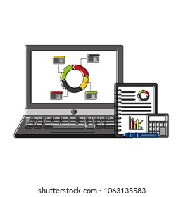 statistics and infographics set icons