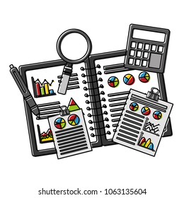 statistics and infographics set icons