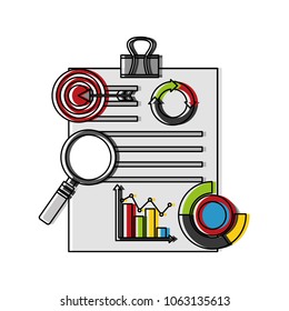 statistics and infographics set icons