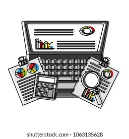 statistics and infographics set icons