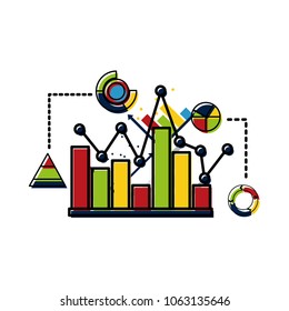 statistics and infographics set icons