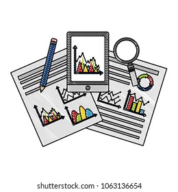 statistics and infographics set icons