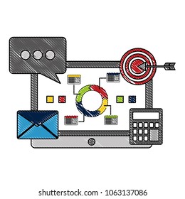 statistics and infographics set icons
