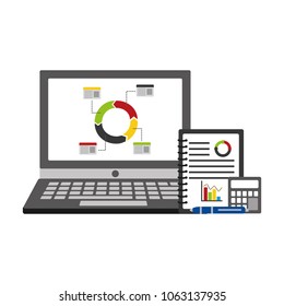 statistics and infographics set icons