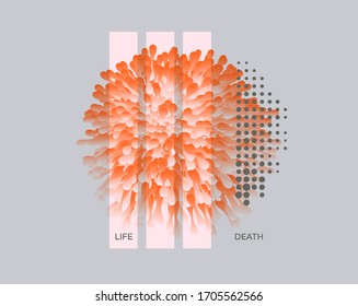 Statistics of life and death. Big data visualization. Vector illustration. 