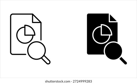 Conjunto de ícones editáveis da linha Estatística. Contendo dados, estatísticas da Web, pesquisa, previsão, apresentação sobre fundo branco