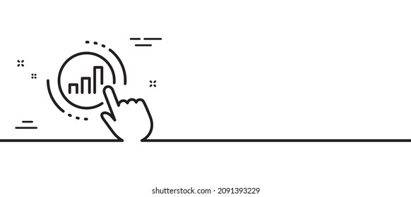 Statistics line icon. Column chart sign. Growth graph diagram symbol. Minimal line illustration background. Graph chart line icon pattern banner. White web template concept. Vector