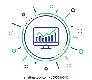 Statistics line icon. Data analysis sign. Business strategy. Quality design elements. Technology statistics button. Editable stroke. Vector