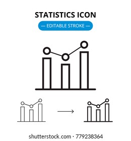 Statistics line icon with editable stroke. Vector symbol