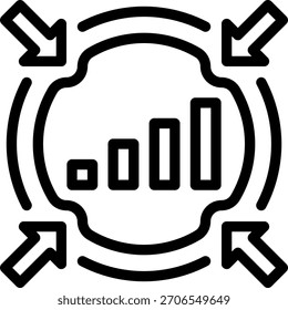Vector de ilustración de icono de línea de estadísticas