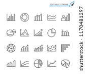 Statistics line icons. Editable stroke. Pixel perfect.