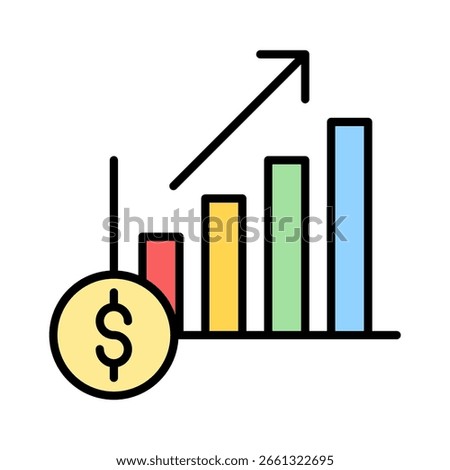 Statistics lineal color icon vector illustration