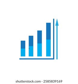 statistics logo icon illustration flat