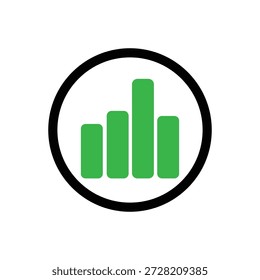 estatísticas ícone do logotipo ilustração plano