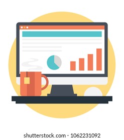 
Statistics monitoring icon. Statistical software illustration 
