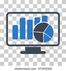 Statistics Monitoring icon. Vector illustration style is flat iconic bicolor symbol, smooth blue colors, transparent background. Designed for web and software interfaces.