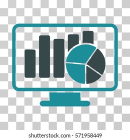 Statistics Monitoring icon. Vector illustration style is flat iconic bicolor symbol, soft blue colors, transparent background. Designed for web and software interfaces.